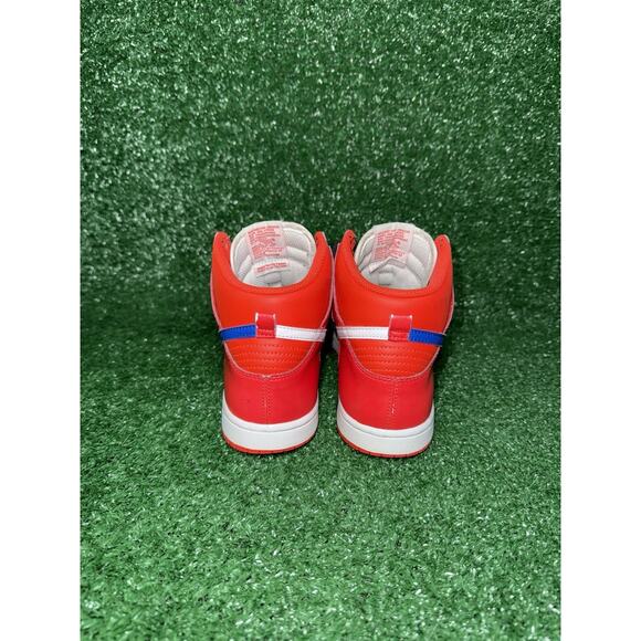 Nike Dunk High Kids Size 3Y Red Multicolor Leather Walking Shoes Casual Sneakers - Picture 6 of 9